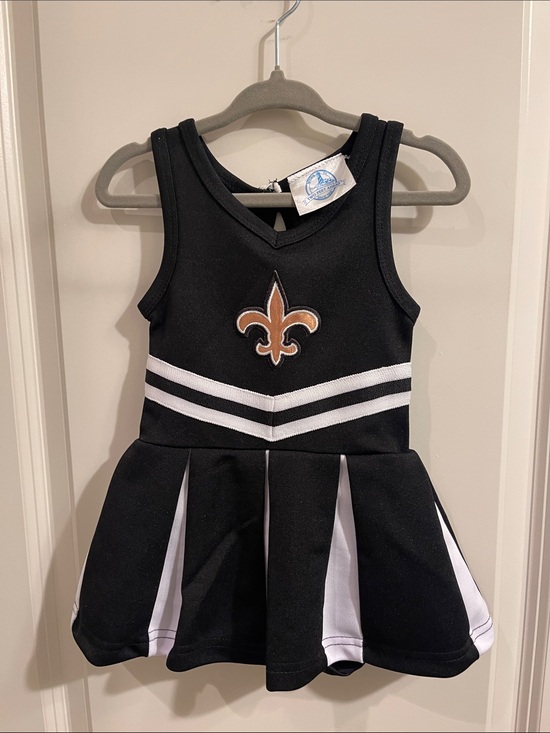Two Feet Ahead Other - Kids Black Cheer Dress with SaintsNFL